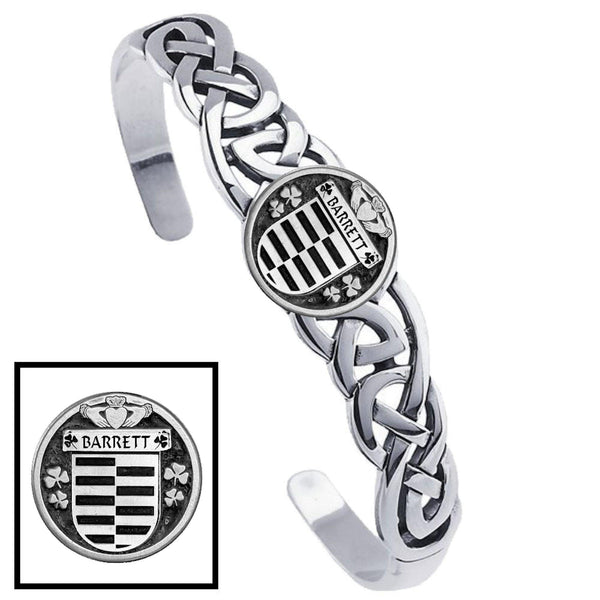 Barrett Irish Coat of Arms Disk Cuff Bracelet - Sterling Silver