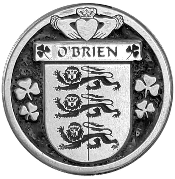 O'Brien Irish Coat of Arms Disk Cuff Bracelet - Sterling Silver