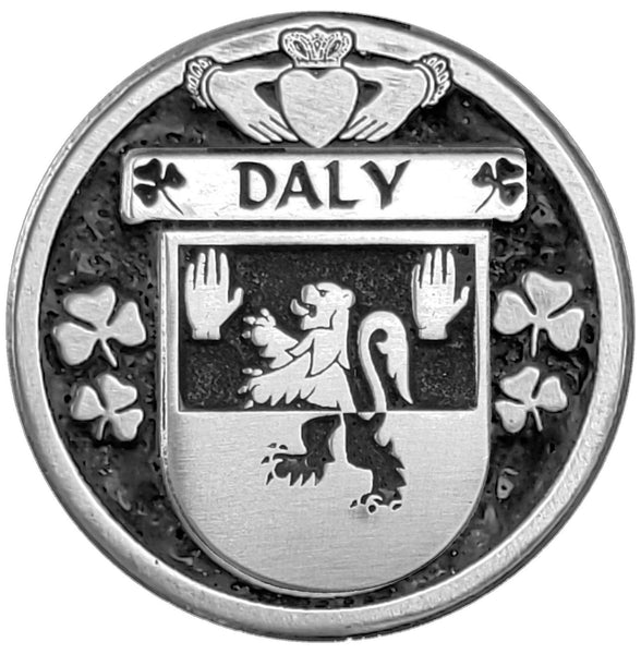 Daly Irish Coat of Arms Disk Cuff Bracelet - Sterling Silver