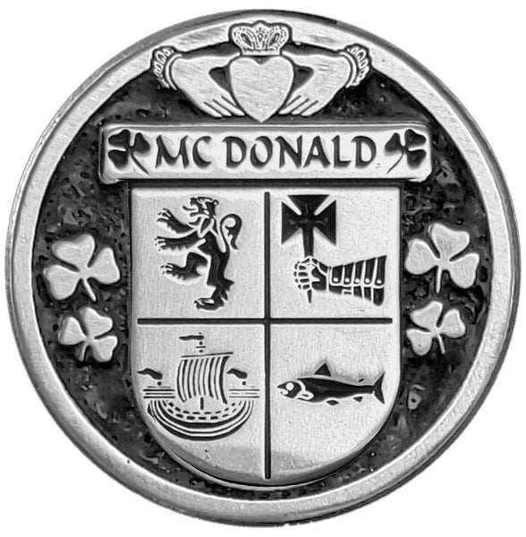 McDonald Irish Coat of Arms Disk Cuff Bracelet - Sterling Silver