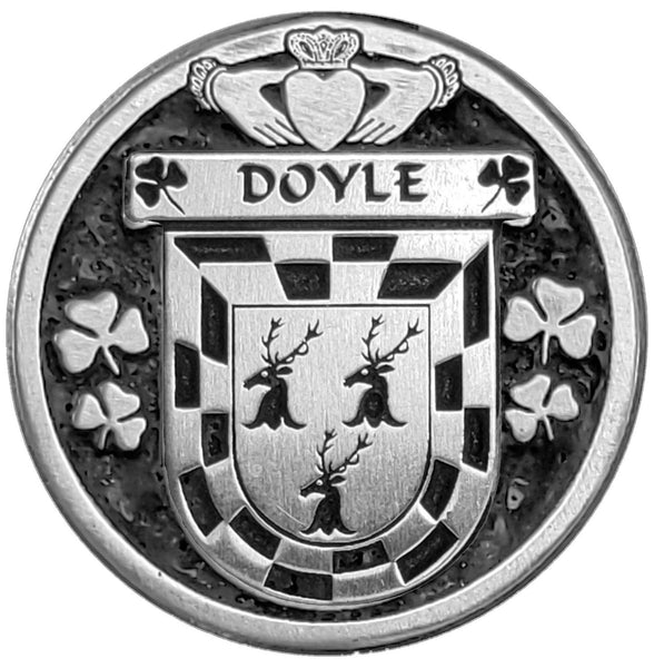 Doyle Irish Coat of Arms Disk Cuff Bracelet - Sterling Silver