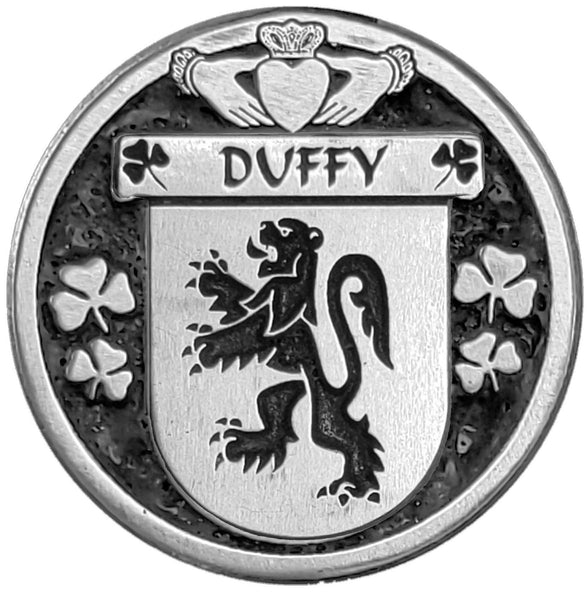 Duffy Irish Coat of Arms Disk Cuff Bracelet - Sterling Silver