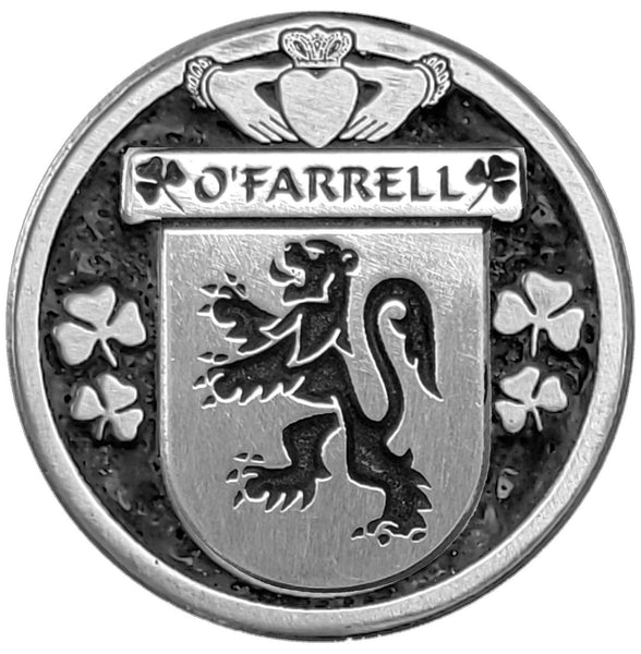 O'Farrell Irish Coat of Arms Disk Cuff Bracelet - Sterling Silver