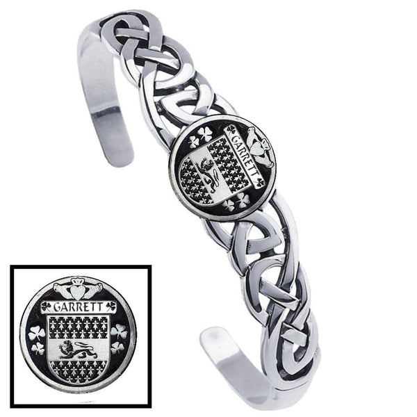 Garrett Irish Coat of Arms Disk Cuff Bracelet - Sterling Silver