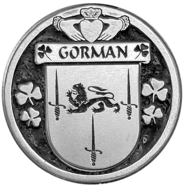 Gorman Irish Coat of Arms Disk Cuff Bracelet - Sterling Silver