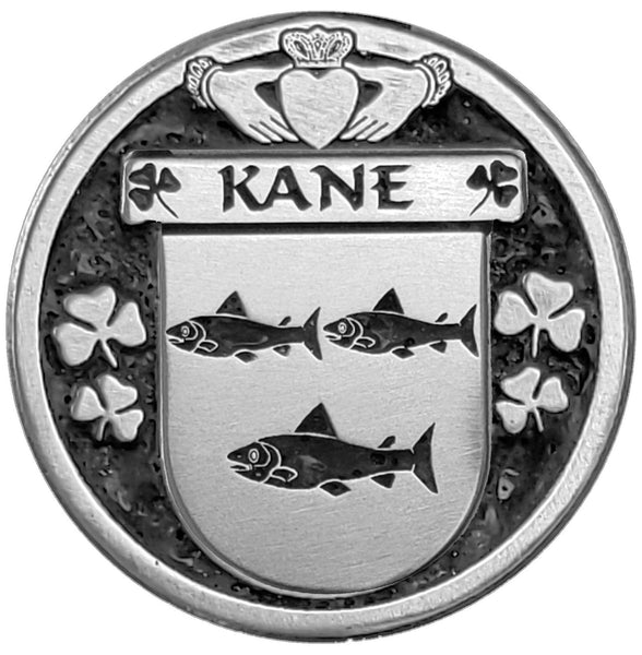 Kane Irish Coat of Arms Disk Cuff Bracelet - Sterling Silver