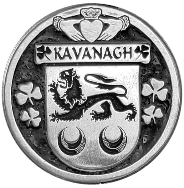 Kavanagh Irish Coat of Arms Disk Cuff Bracelet - Sterling Silver