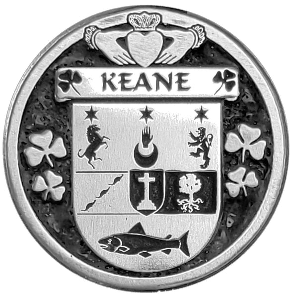 Keane Irish Coat of Arms Disk Cuff Bracelet - Sterling Silver