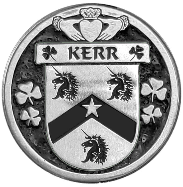 Kerr Irish Coat of Arms Disk Cuff Bracelet - Sterling Silver