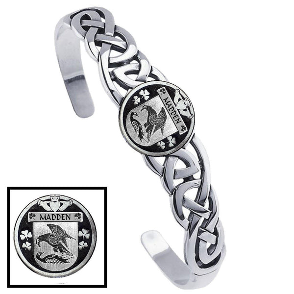 Maddan Irish Coat of Arms Disk Cuff Bracelet - Sterling Silver