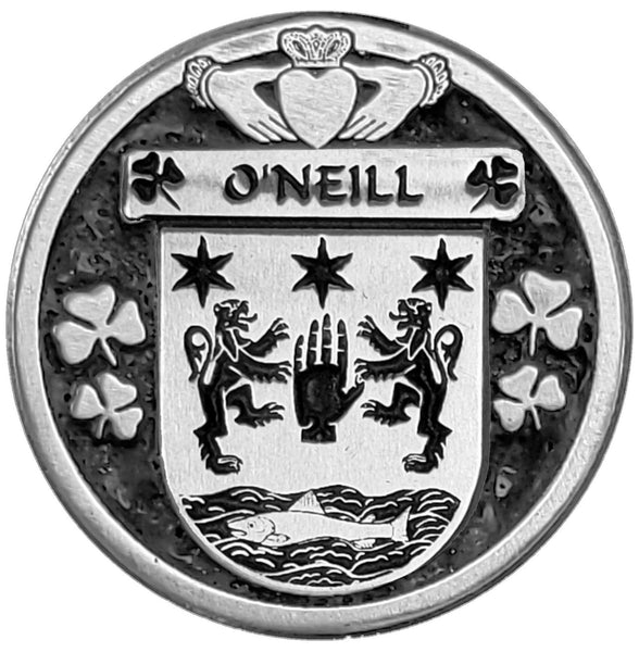 O'Neill Irish Coat of Arms Disk Cuff Bracelet - Sterling Silver