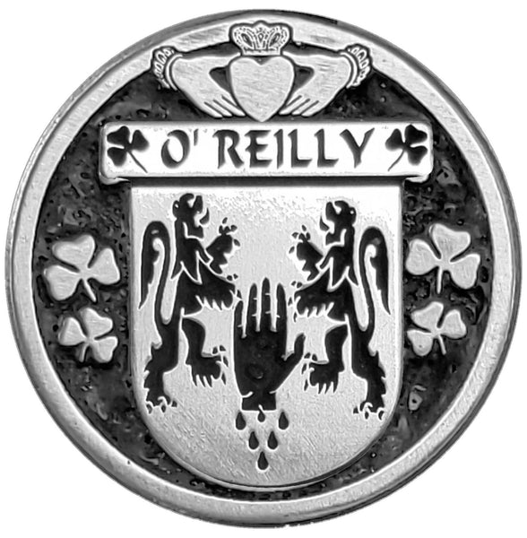 O'Reilly Irish Coat of Arms Disk Cuff Bracelet - Sterling Silver