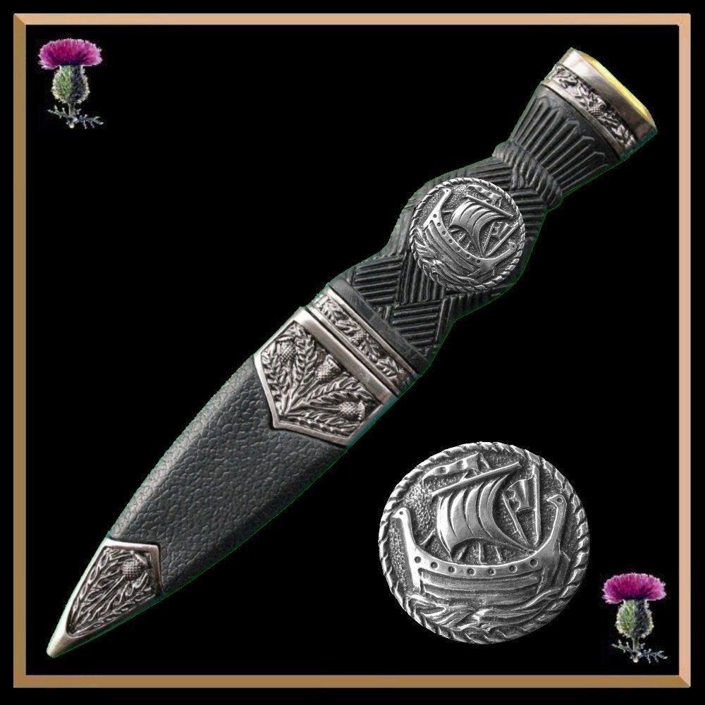 Celtic Iona Galley Sgian Dubh, Viking Longship Scottish Dirk