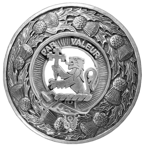 Heron Clan Badge Scottish Plaid Brooch