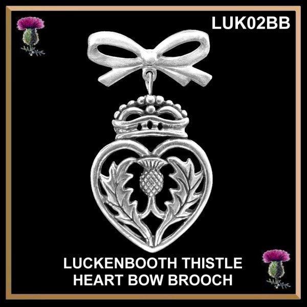 Scottish Luckenbooth Thistle Bow Brooch Wedding Pin