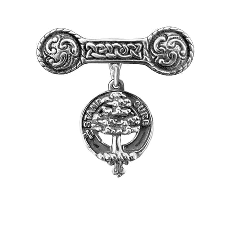 Anderson Clan Crest Iona Bar Brooch - Sterling Silver