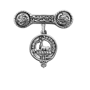 Blair Clan Crest Iona Bar Brooch - Sterling Silver