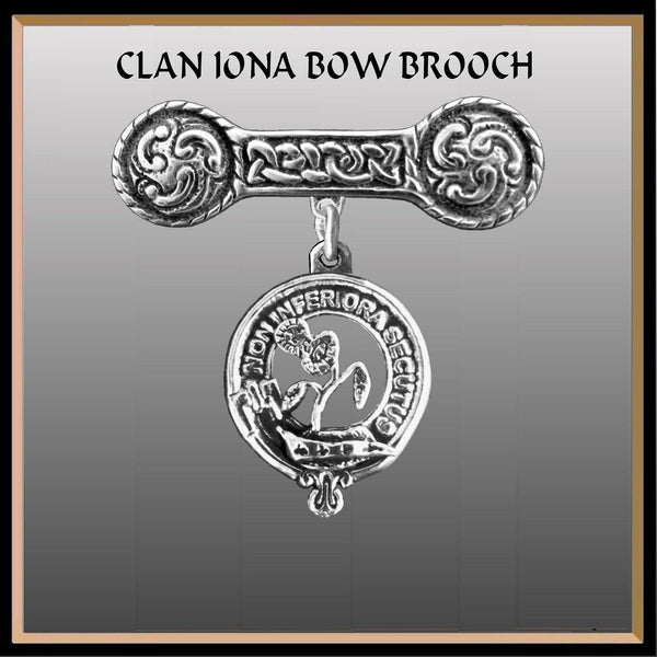 Buchan Clan Crest Iona Bar Brooch - Sterling Silver