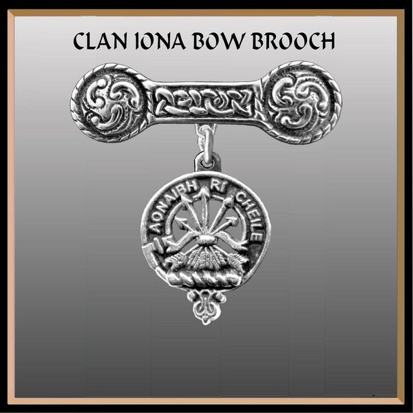 Cameron Clan Crest Iona Bar Brooch - Sterling Silver