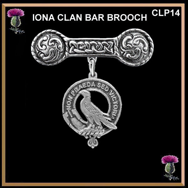 Chalmers Clan Crest Iona Bar Brooch - Sterling Silver