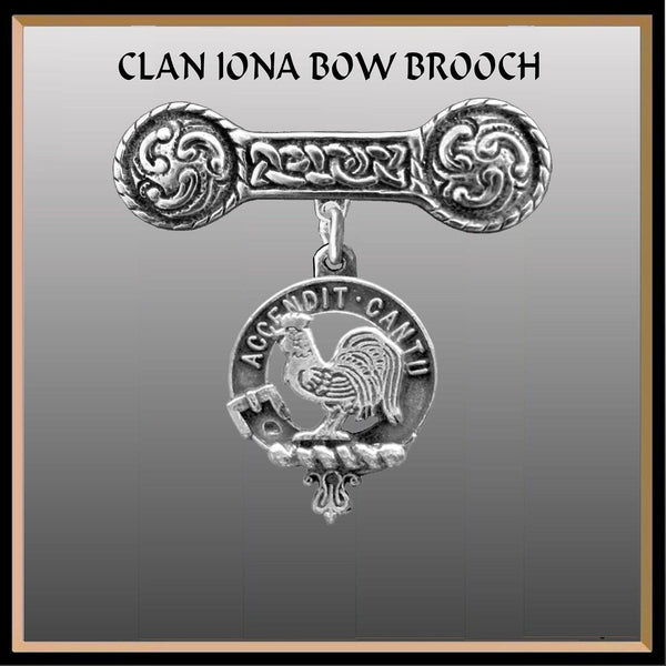 Cockburn Clan Crest Iona Bar Brooch - Sterling Silver