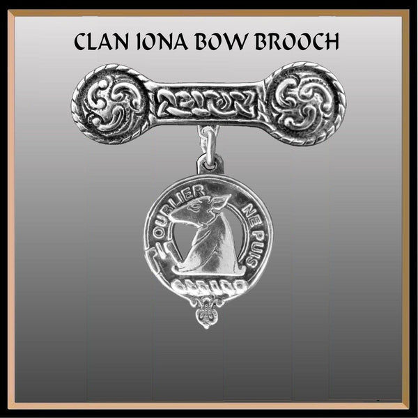 Colville Clan Crest Iona Bar Brooch - Sterling Silver