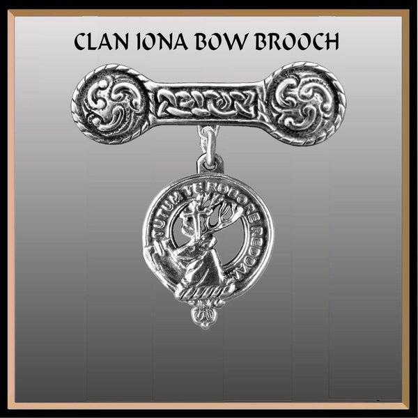 Crawford Clan Crest Iona Bar Brooch - Sterling Silver