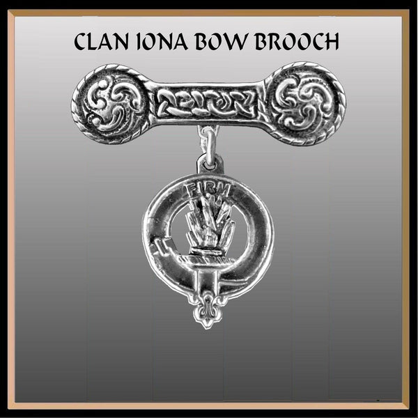 Dalrymple Clan Crest Iona Bar Brooch - Sterling Silver
