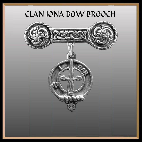 Dalzell Clan Crest Iona Bar Brooch - Sterling Silver