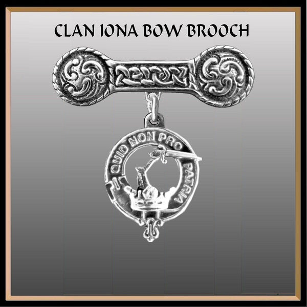 Dewar Clan Crest Iona Bar Brooch - Sterling Silver