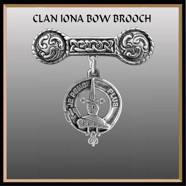 Erskine Clan Crest Iona Bar Brooch - Sterling Silver