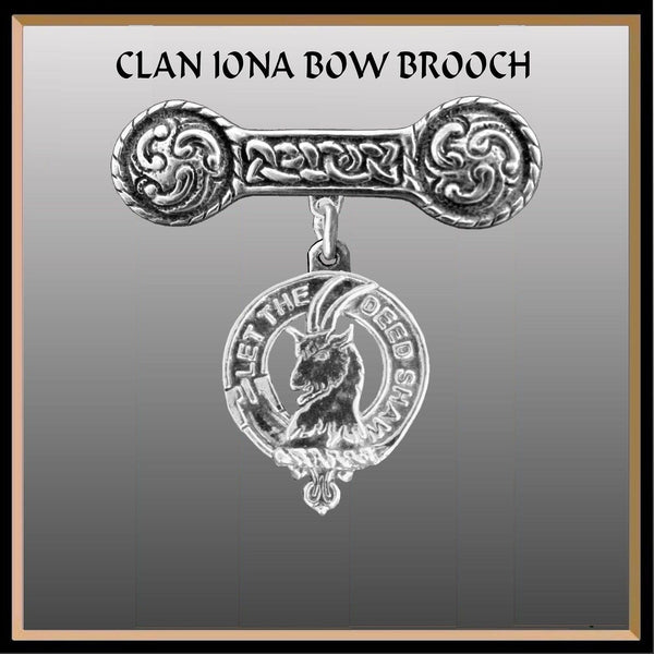 Fleming Clan Crest Iona Bar Brooch - Sterling Silver