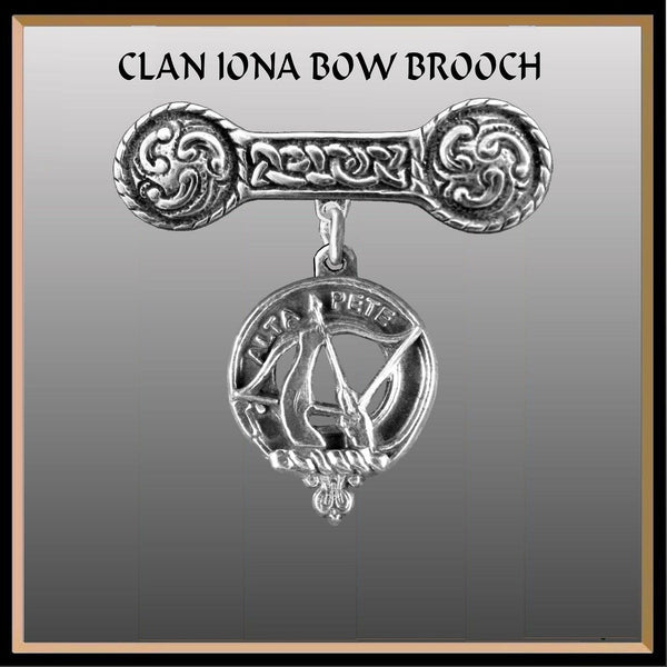 Fletcher Clan Crest Iona Bar Brooch - Sterling Silver