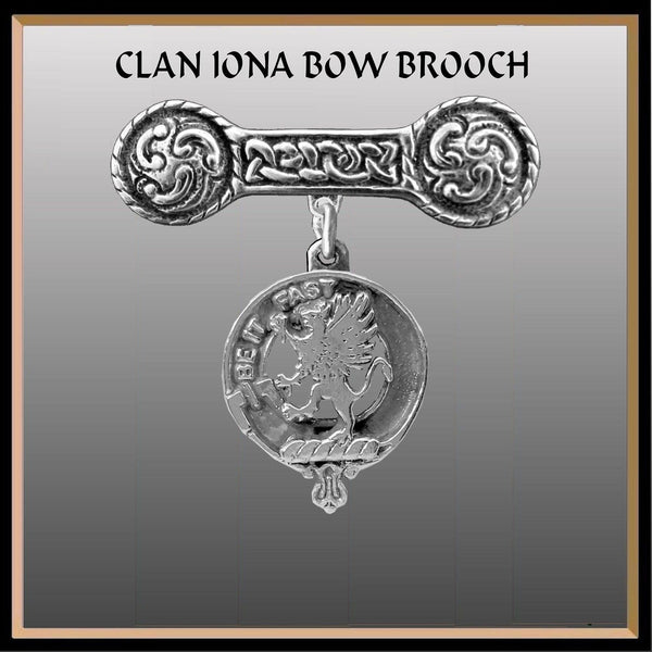 Fotheringham Clan Crest Iona Bar Brooch - Sterling Silver