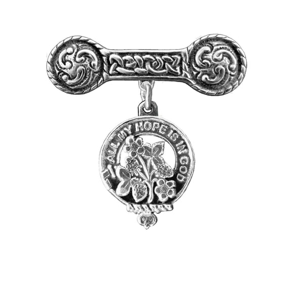 Fraser (Saltoun) Clan Crest Iona Bar Brooch - Sterling Silver