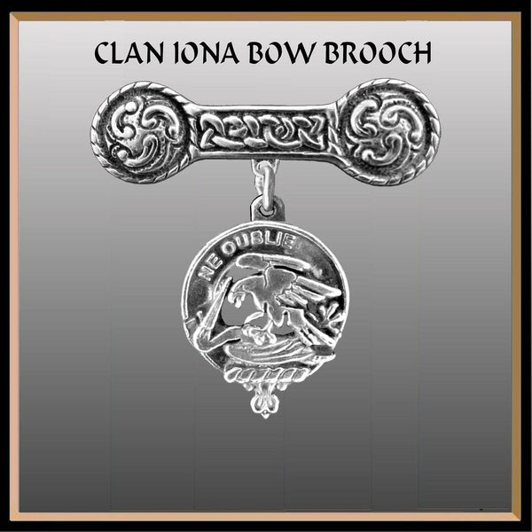 Graham Clan Crest Iona Bar Brooch - Sterling Silver