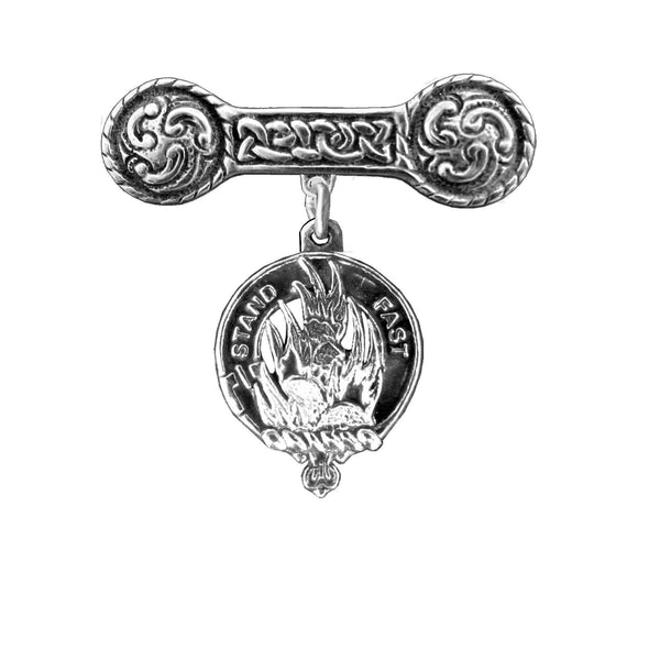 Grant Clan Crest Iona Bar Brooch - Sterling Silver