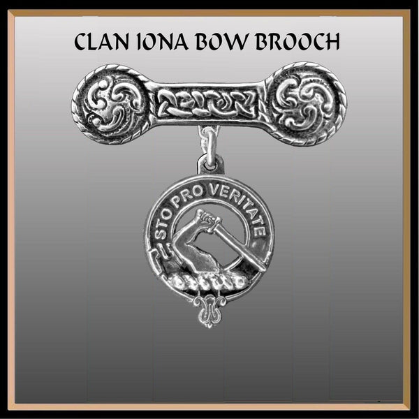 Guthrie Clan Crest Iona Bar Brooch - Sterling Silver