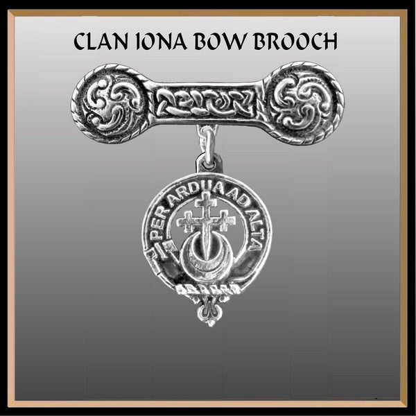 Hannay Clan Crest Iona Bar Brooch - Sterling Silver