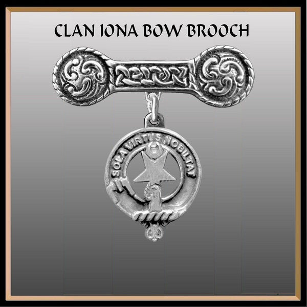 Henderson Clan Crest Iona Bar Brooch - Sterling Silver