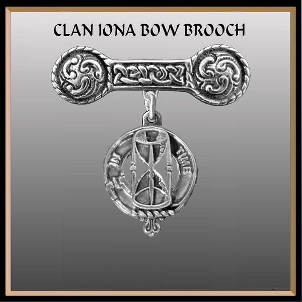 Houston Clan Crest Iona Bar Brooch - Sterling Silver