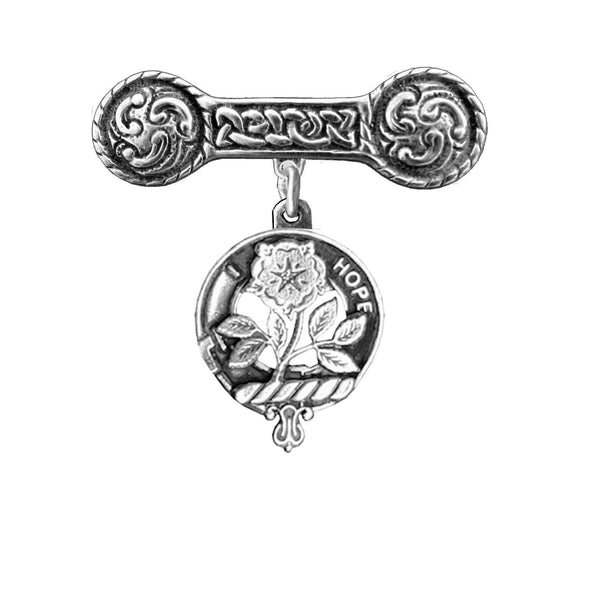 Learmont Clan Crest Iona Bar Brooch - Sterling Silver
