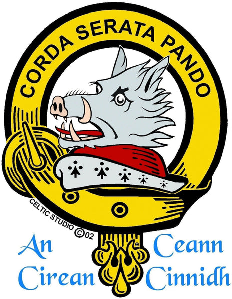 Lockhart Clan Crest Iona Bar Brooch - Sterling Silver