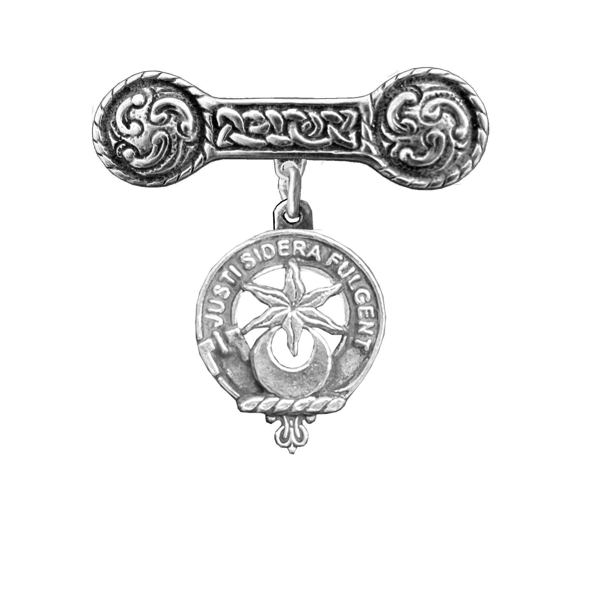 MacCall Clan Crest Iona Bar Brooch - Sterling Silver