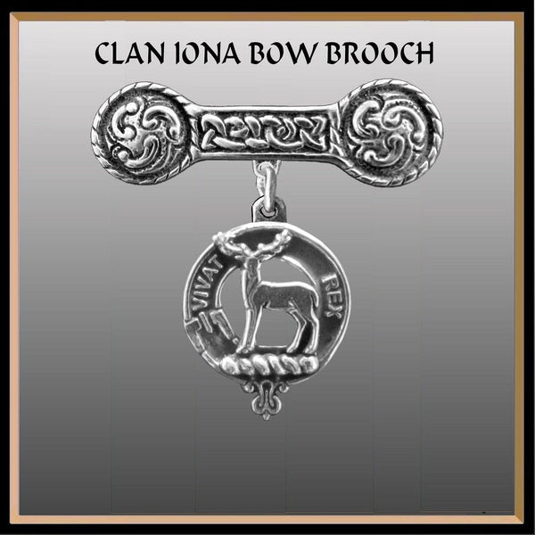 MacCorquodale Clan Crest Iona Bar Brooch - Sterling Silver