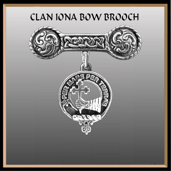 MacDonald (Sleat) Clan Crest Iona Bar Brooch - Sterling Silver