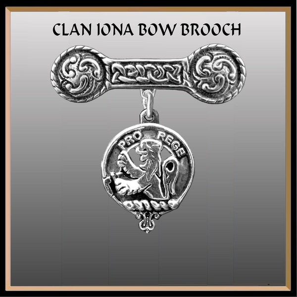 MacFie Clan Crest Iona Bar Brooch - Sterling Silver