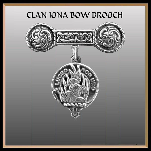 MacKenzie Clan Crest Iona Bar Brooch - Sterling Silver