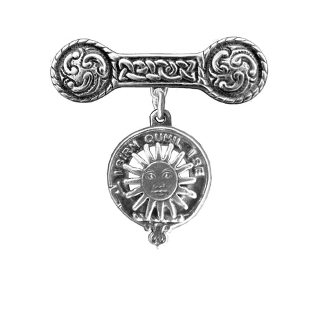 MacLeod (Lewis) Clan Crest Iona Bar Brooch - Sterling Silver
