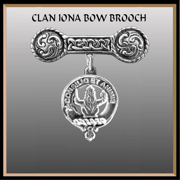 Maitland Clan Crest Iona Bar Brooch - Sterling Silver